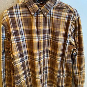Stoic Long Sleeve Plaid, rugby style material. Men's Large